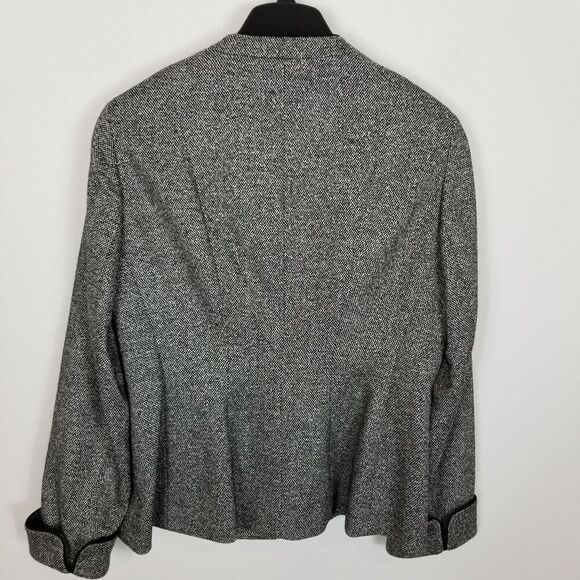 Talbots Women Wool Blend Jacket Blazer Size 14 Petite Gray Preppy Office - Picture 2 of 6